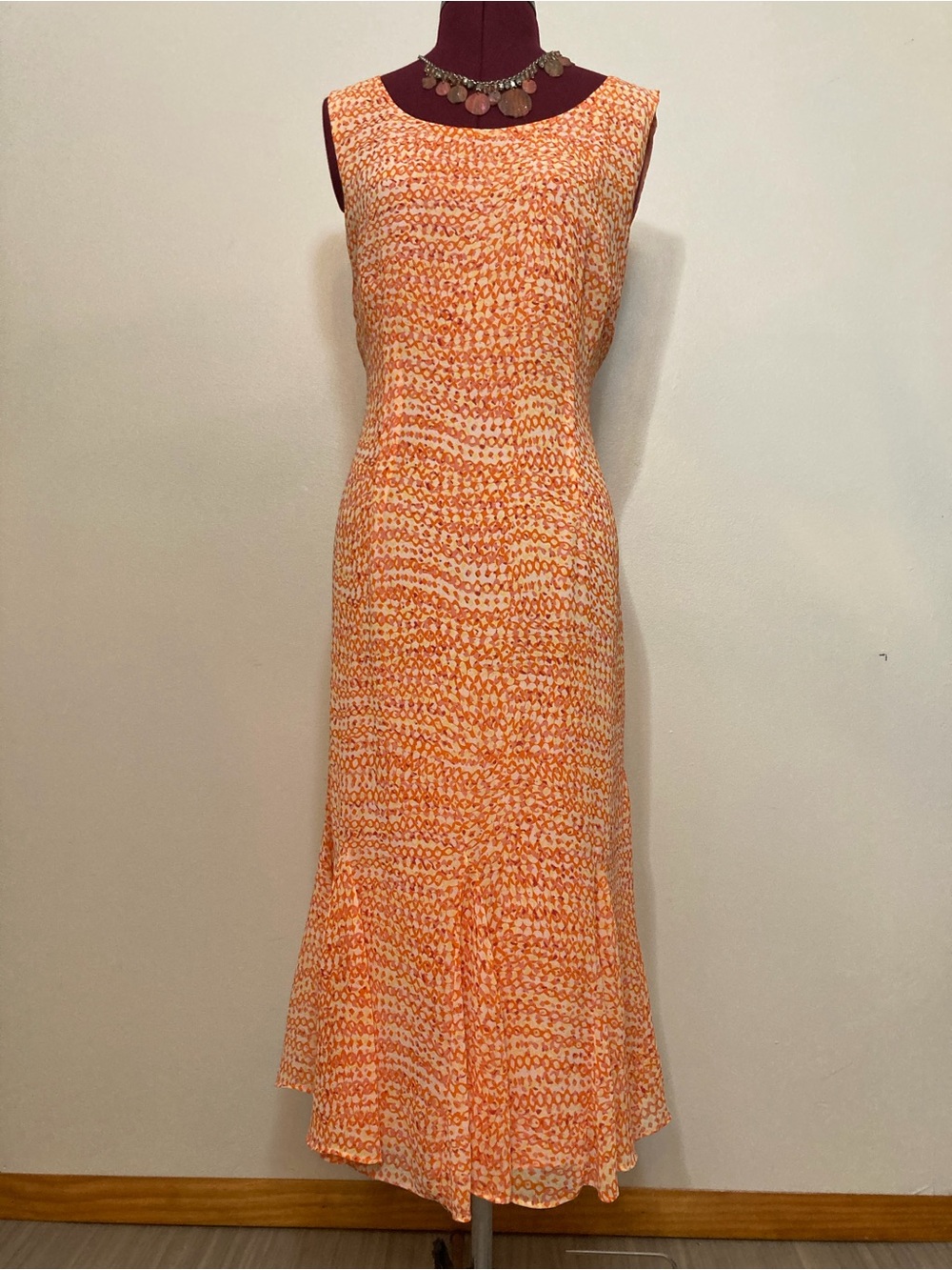 Danny & Nicole Orange Patterned Maxi Dress